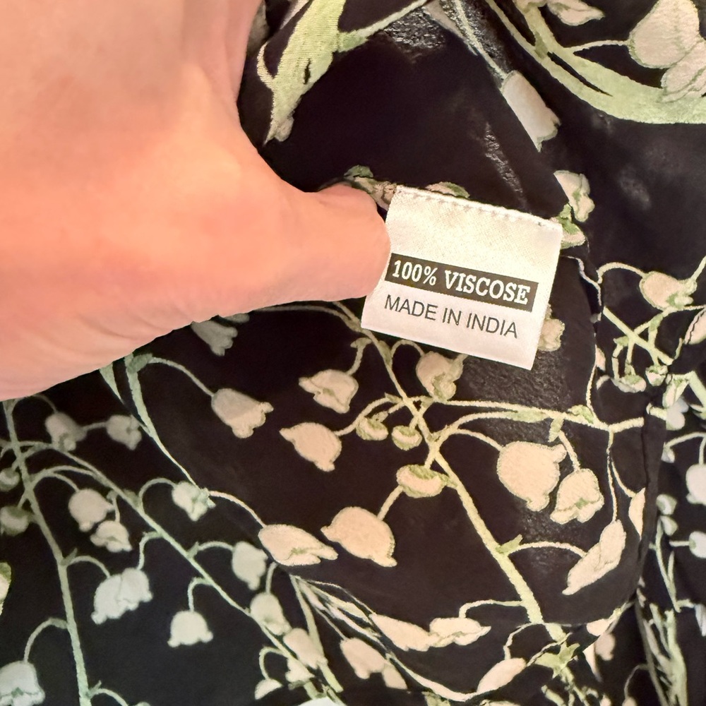 Elizabeth James The Label Pull On Floral Black and Green Maxi Skirt Large - Picture 2 of 6